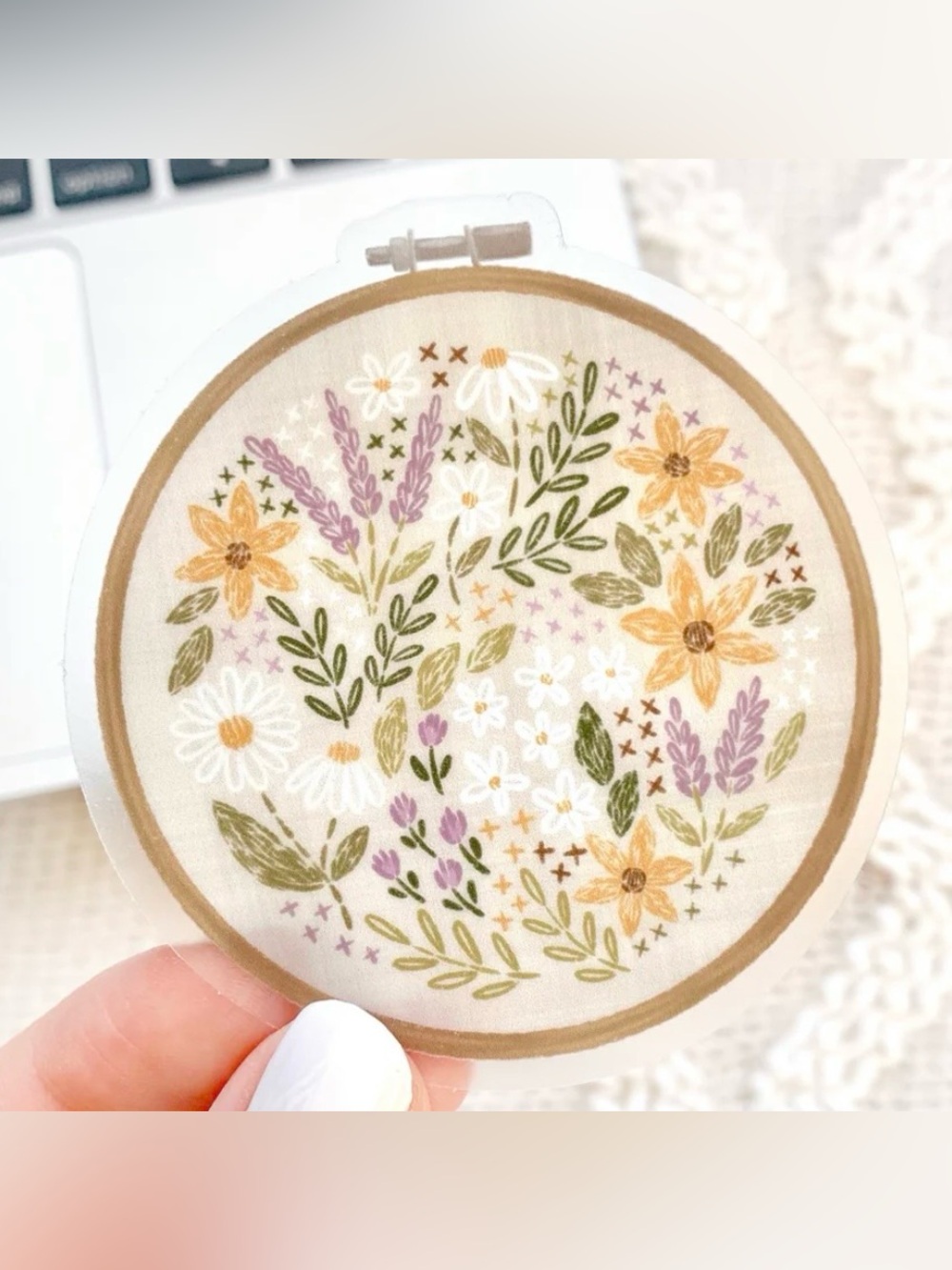 Waterproof Vinyl Floral Sticker